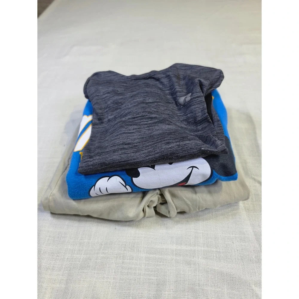 Kids Boys 3pc Lot Disney Mickey Sweatshirt Russell Dri-Power Tee Chino Pants 6-7